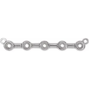 Platinum 2 mm Round Bezel Set Bar Necklace Center