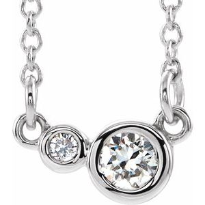 Sterling Silver 1/8 CTW Natural Diamond 16" Necklace