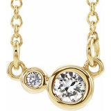 14K Yellow 1/8 CTW Natural Diamond 16" Necklace