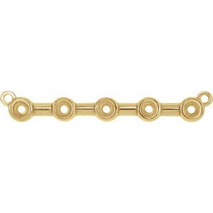 14K Yellow 2 mm Round Bezel Set Bar Necklace Center