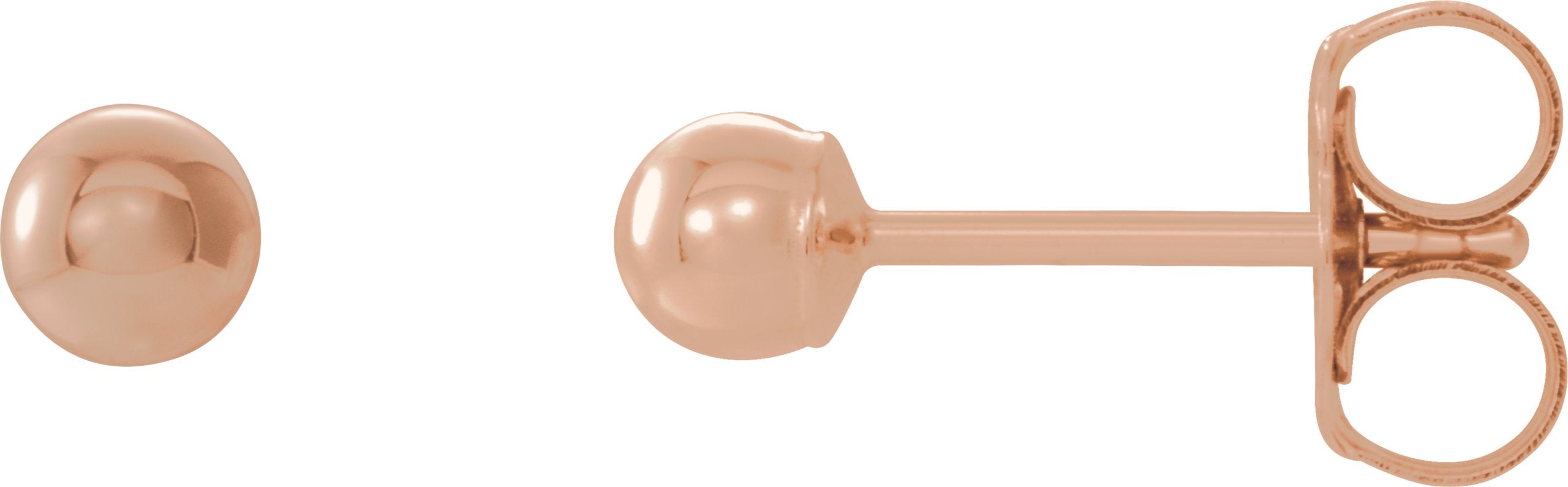 14K Rose Gold 3mm Ball Earrings