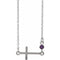 Sterling Silver Natural Amethyst Sideways Cross 16-18