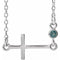 Sterling Silver Natural Alexandrite Sideways Cross 16-18