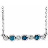 14K White Natural Alexandrite & .07 CTW Natural Diamond Bezel Set 16-18" Necklace