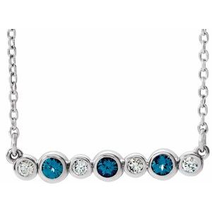 Platinum Natural Alexandrite & .08 CTW Natural Diamond Bezel Set 16-18" Necklace
