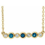 14K Yellow Natural Alexandrite & .08 CTW Natural Diamond Bezel Set 16-18" Necklace