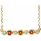 14K Yellow Natural Citrine & .08 CTW Natural Diamond Bezel Set 16-18" Necklace