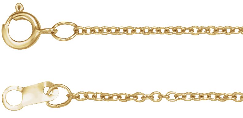 14K Yellow Gold 1 mm Adjustable Cable 16-18" Chain
