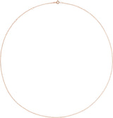 14K Rose Gold 1mm Adjustable Cable 16-18" Chain