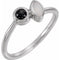 14K White Natural White Opal & Natural Black Onyx Ring