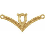 18K Yellow Accented "V" Necklace Center