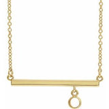 14K Yellow 3 mm Round Bezel Set 16" Bar Necklace Mounting