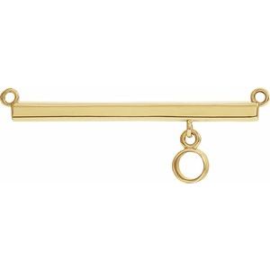 18K Yellow 3 mm Round Bezel Set Bar Necklace Center