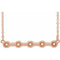 14K Rose 2 mm Round Bezel Set Bar 18