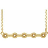 14K Yellow 2 mm Round Bezel Set Bar 16" Necklace Mounting