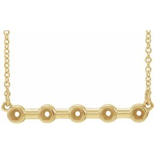 14K Yellow 2 mm Round Bezel Set Bar 18" Necklace Mounting