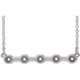 Sterling Silver 2 mm Round Bezel Set Bar 18" Necklace Mounting