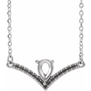 Platinum Accented V 16" Necklace Mounting