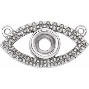 18K White Accented Evil Eye Necklace Center