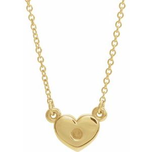 14K Yellow Heart 16" Necklace Mounting