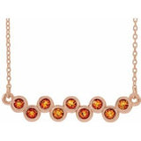 14K Rose Natural Citrine Bezel Set Bar 16-18" Necklace