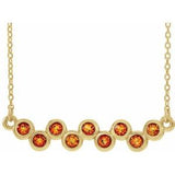 14K Yellow Natural Citrine Bezel Set Bar 16-18" Necklace