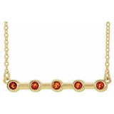 14K Yellow Natural Citrine Bezel Set Bar 18" Necklace