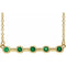 14K Yellow Lab-Grown Emerald Bezel-Set Bar 18