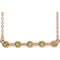 14K Rose Natural Peridot Bezel Set Bar 16