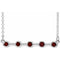 Platinum Natural Mozambique Garnet Bezel Set Bar 18