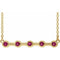 14K Yellow Natural Pink Tourmaline Bezel Set Bar 16