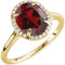 14K Yellow 10x8 mm Natural Mozambique Garnet & .06 CTW Natural Diamond Ring