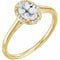 14K Yellow 7x5 mm Natural White Topaz & .03 CTW Natural Diamond Ring