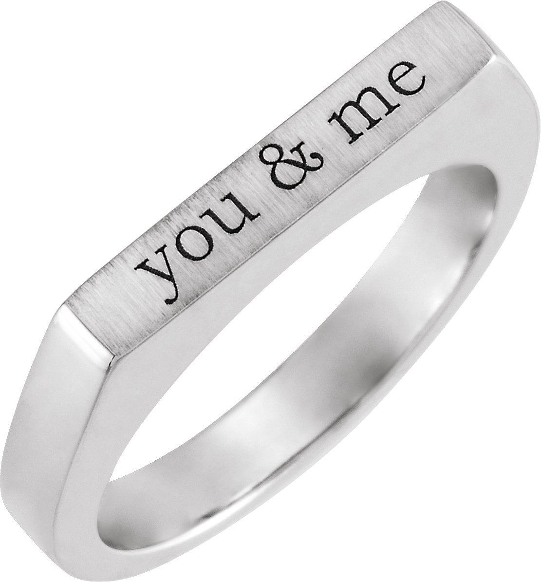 14K White Gold 3mm Engravable Stackable Ring