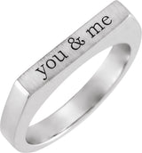 14K White Gold 3mm Engravable Stackable Ring