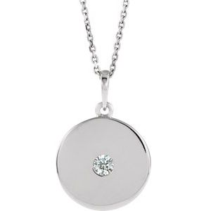 Sterling Silver 1/10 CTW Natural Diamond Disc 16-18" Necklace
