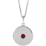 Platinum Natural Ruby Disc 16-18" Necklace