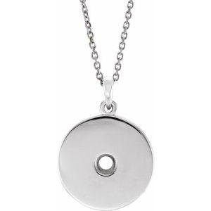 Platinum 3 mm Round Disc 16-18" Necklace Mounting