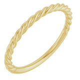 14K Yellow Gold 1.7mm Rope Ring Size 7