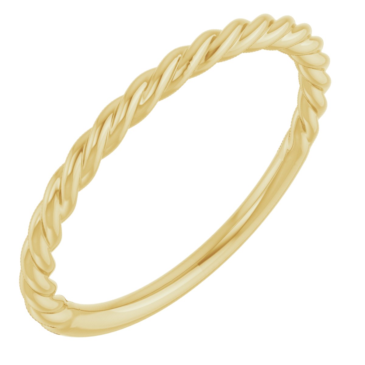 14K Yellow Gold 1.7mm Rope Ring Size 7