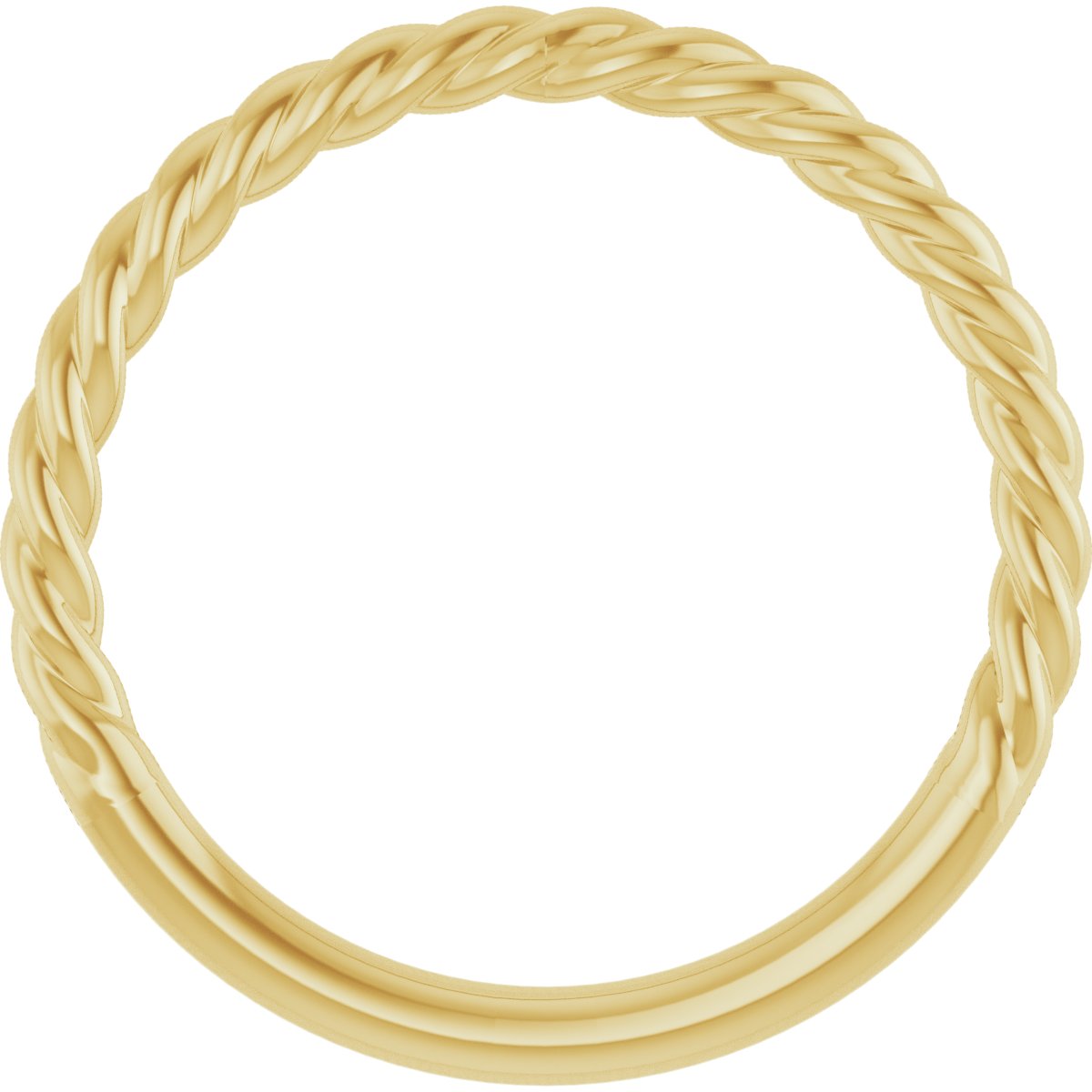 14K Yellow Gold 1.7mm Rope Ring Size 7