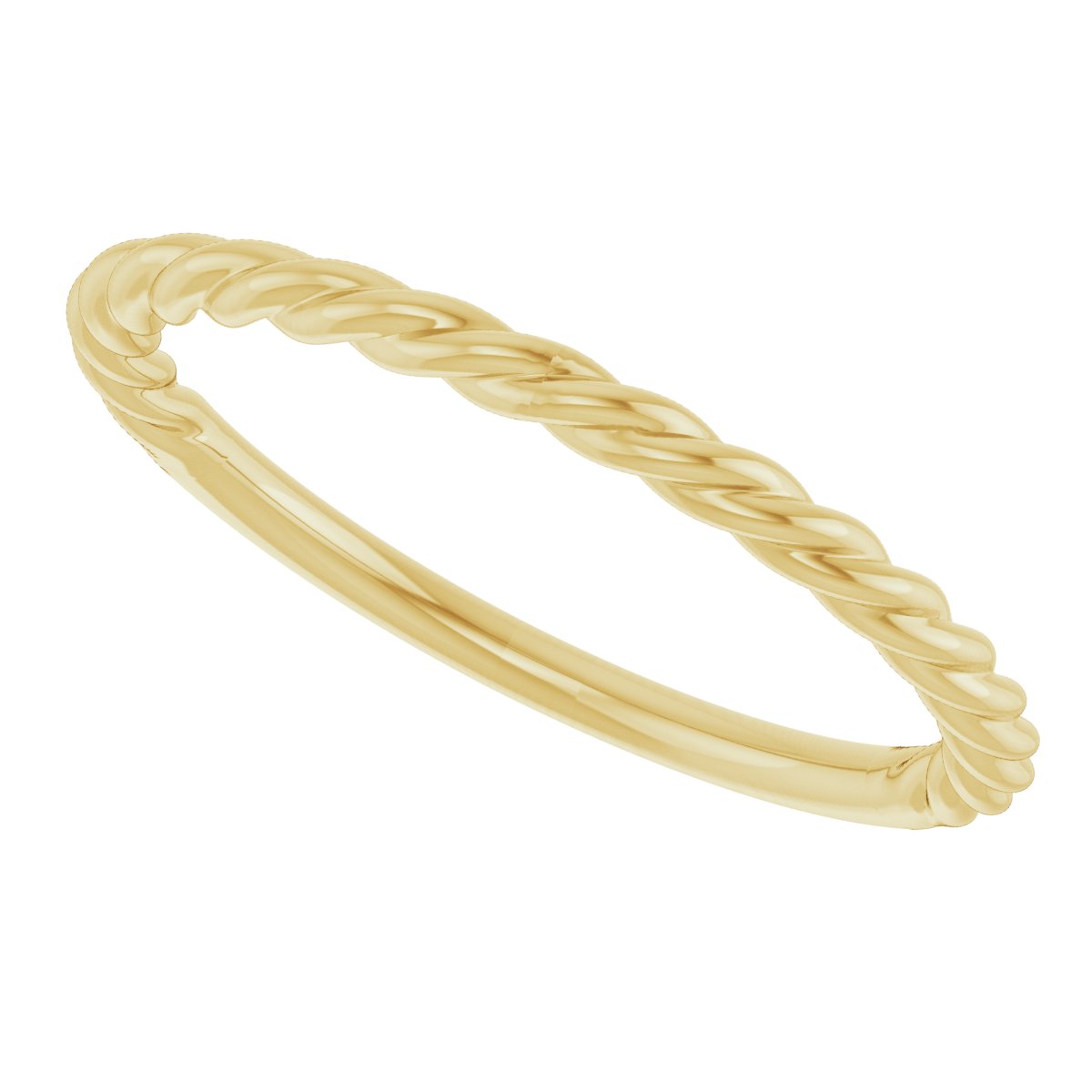 14K Yellow Gold 1.7mm Rope Ring Size 7