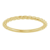 14K Yellow Gold 1.7mm Rope Ring Size 7