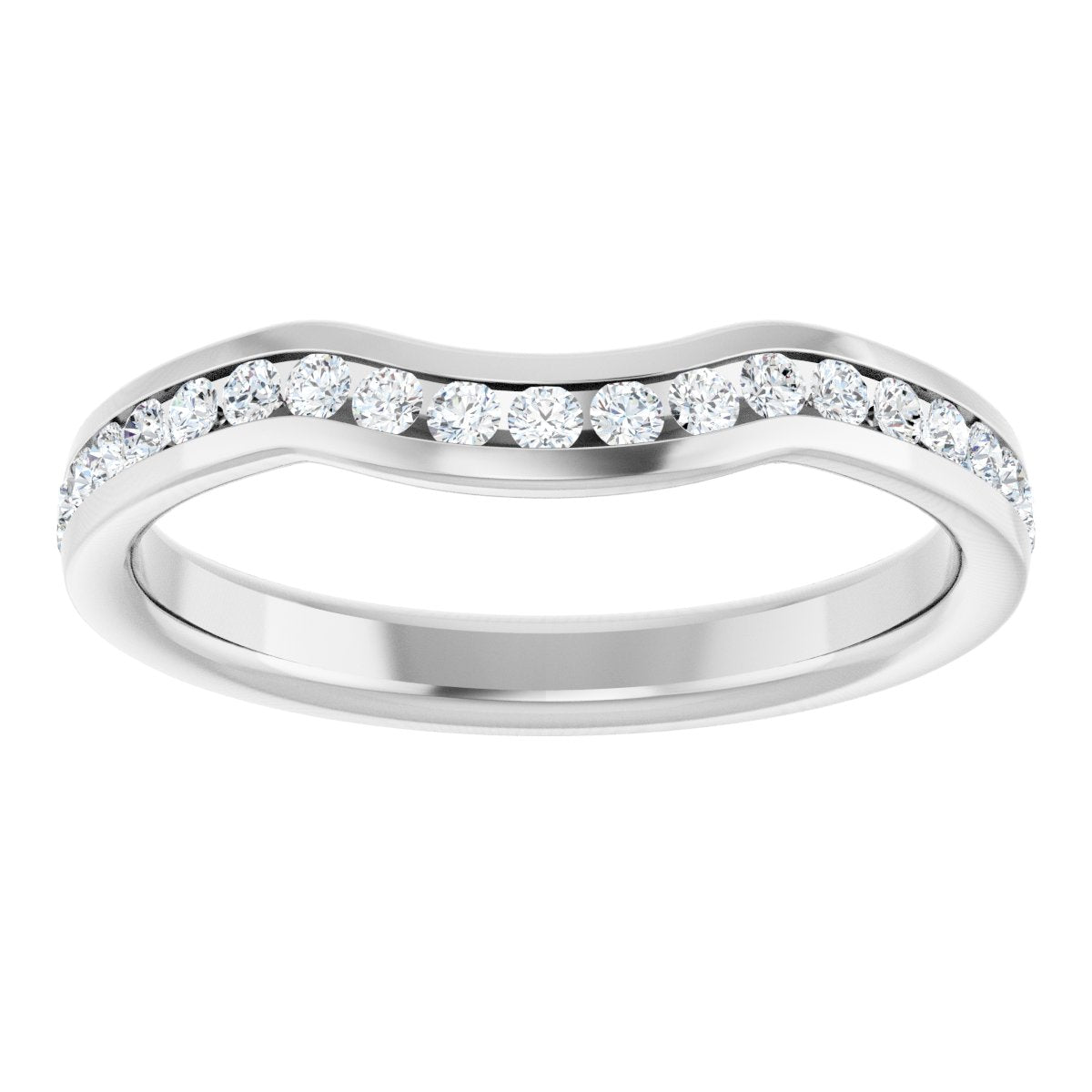 14K White Gold 1/3 CTW Natural Diamond Contour Band
