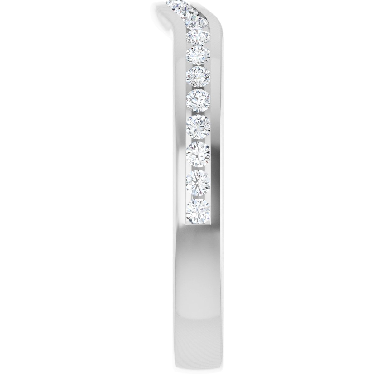 14K White Gold 1/3 CTW Natural Diamond Contour Band