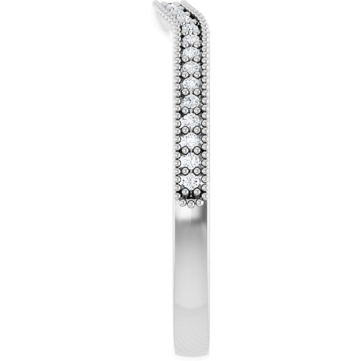 14K White Gold 1/8 CTW Natural Diamond Contour Band