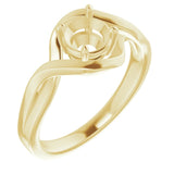 10K Yellow 5.8 mm Round Ring Mounting