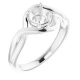 Sterling Silver 5.8mm Round Ring Mounting