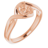 10K Rose 4.8mm Round Ring Mounting
