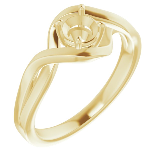 10K Yellow 4.8 mm Round Ring Mounting